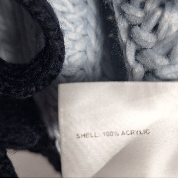 Cider Open Front Sweater Cardigan Open Front Navy Light Blue Tie Closure XL - Picture 6 of 6